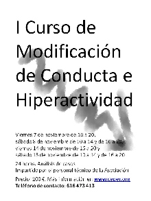 Curso de modificación de Conducta e Hiperactividad